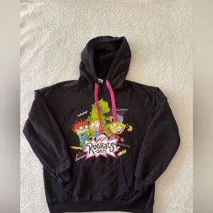 Nickelodeon 90s Rugrats Cartoon Black Hoodie teen Size L (11-13)